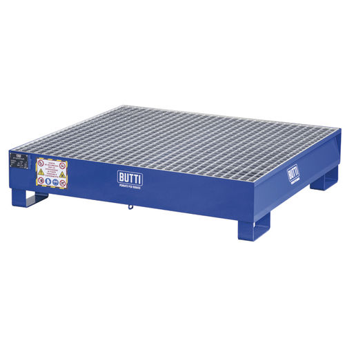 Vasca di raccolta 4 fusti - 824E - BUTTI - in acciaio / con griglia zincata / per pallet