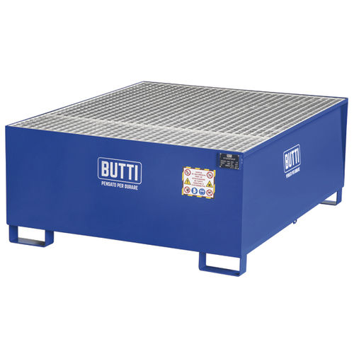 Vasca di raccolta per contenitore IBC - 826STQ - BUTTI - in acciaio / con griglia zincata / con griglia amovibile