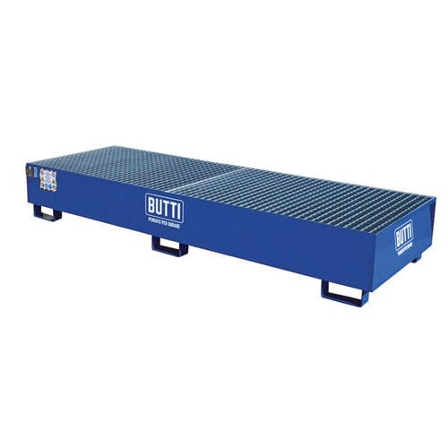Vasca di raccolta 4 fusti - 8080V4F - BUTTI - in acciaio / con griglia zincata / con griglia amovibile