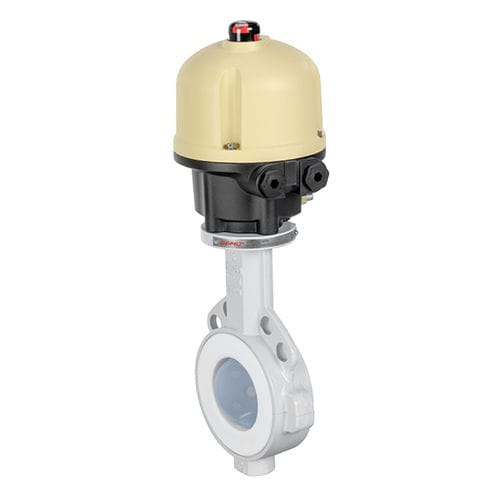 Valvola a farfalla - 498 - GEMÜ Gebrüder Müller Apparatebau GmbH & Co. KG - con attuatore elettrico / di controllo / di arresto