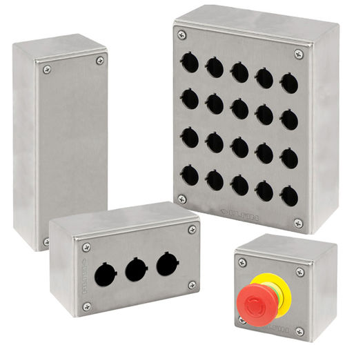 Scatola per pulsante - New Elfin - a parete / rettangolare / in acciaio inox