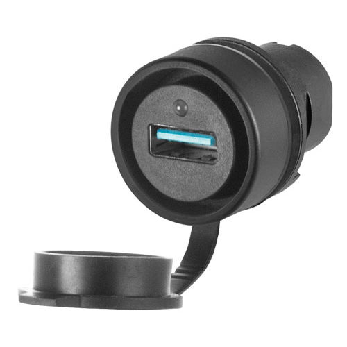 Connettore elettrico presa - 020PUSB - New Elfin - di alimentazione elettrica / USB / rotondo