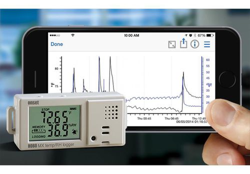Registratore di dati di temperatura - HOBO MX1101  - ONSET - di umidità relativa / bluetooth / con display LCD