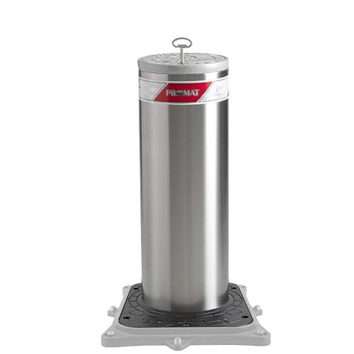 Dissuasore a scomparsa semiautomatico - 220/P 600SA - PILOMAT - pneumatico / per aree pedonali / in acciaio inossidabile