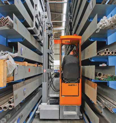 Carrello elevatore laterale elettrico - 2121  - HUBTEX - con conducente seduto / per movimentazione / per corsie strette