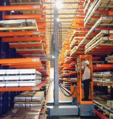 Carrello elevatore laterale elettrico - 2140 - HUBTEX - con conducente in piedi / per movimentazione / per corsie strette