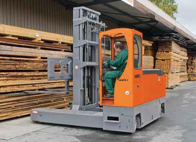 Carrello elevatore laterale elettrico - 2130 - HUBTEX - con conducente seduto / per movimentazione / per corsie strette