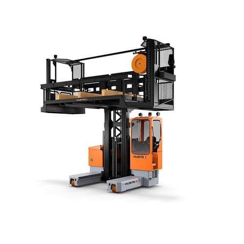 Carrello elevatore laterale elettrico - KP - HUBTEX - con conducente seduto / per corsie strette / di preparazione ordini