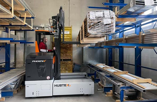 Carrello elevatore laterale elettrico - 2820 - HUBTEX - con conducente seduto / da trasporto / di stoccaggio