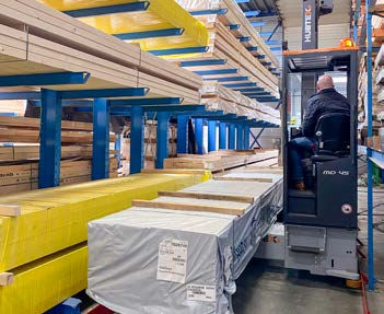 Carrello elevatore laterale elettrico - 2829 - HUBTEX - con conducente seduto / per corsie strette