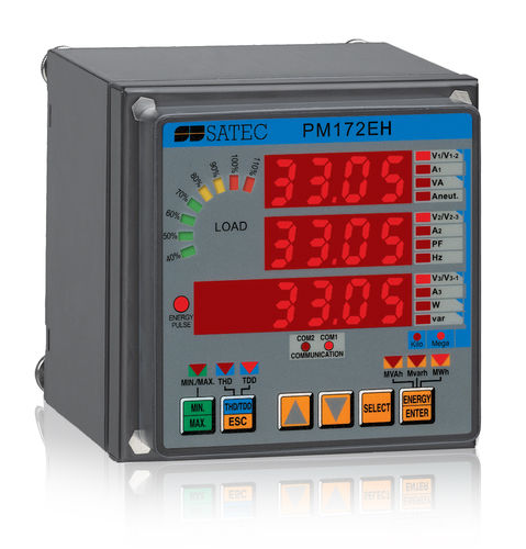 Contatore di energia elettrica trifase - PM172EH - SATEC - da montare su pannello / 50 Hz / digitale
