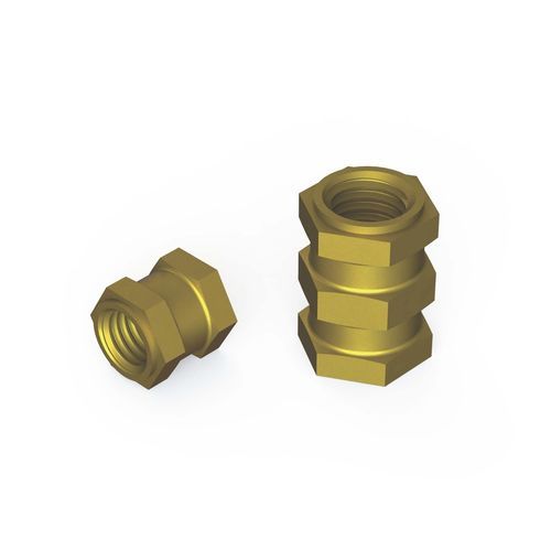 Inserto esagonale - ES series - Specialinsert s.r.l. - filettato / in ottone / per termoplastici