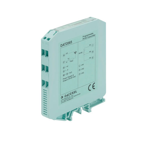 Trasmettitore di temperatura su guida DIN - DAT2065 - DATEXEL SRL - RTD / Pt100 / con uscita in corrente