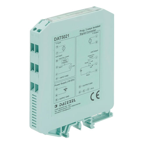 Convertitore di segnale - DAT5021 - DATEXEL SRL - tensione / corrente / a 1 ingresso analogico / a 1 uscita analogica
