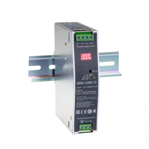 Convertitore DC/DC range di tensione di ingresso 2:1 - DDR-120A-24 - Sunpower UK - ad alta potenza / su guida DIN / EN50155