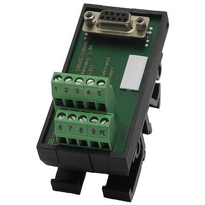 Modulo di trasferimento dati per connettore Sub-D - USV-S-9-B - KALEJA GmbH - con morsetto a vite / per montaggio su guida DIN