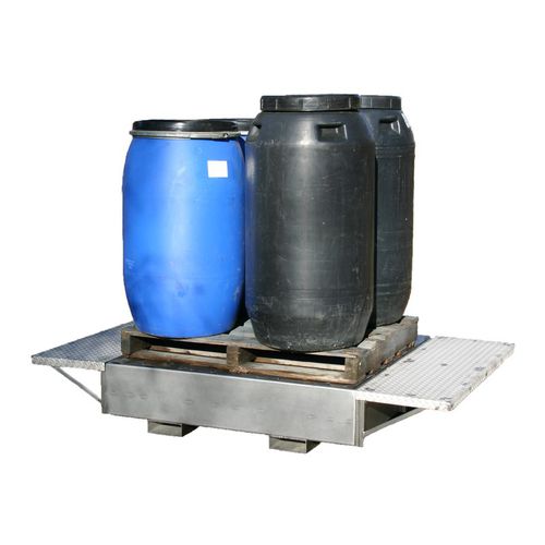 Vasca di raccolta 4 fusti - BS112 4F INOX - VEAB - in acciaio inossidabile / rigida