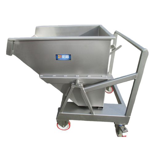 Benna ribaltabile in acciaio inossidabile - BS125 INOX - VEAB - in acciaio / per carrello elevatore / con ruote