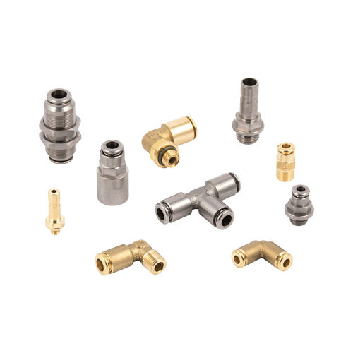 Raccordo pneumatico - F-E - METAL WORK - push-in / gomito a 90° / in ottone