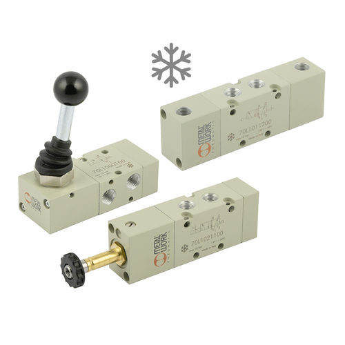 Distributore pneumatico a cassetto - 701000 series - METAL WORK - pneumatico / azionato tramite solenoide / a leva