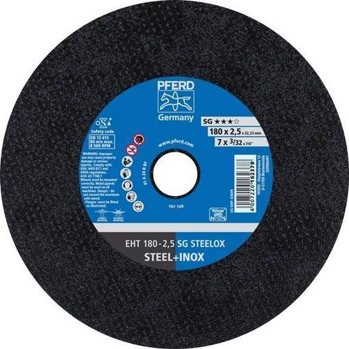 Disco da taglio per acciaio - EHT 180-2,5 SG STEELOX - PFERD - per acciaio inossidabile / in ossido di almluminio / fine