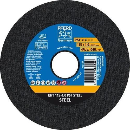 Disco da taglio per metallo - EHT 115-1,0 PSF - PFERD - per acciaio / in acciaio / fine