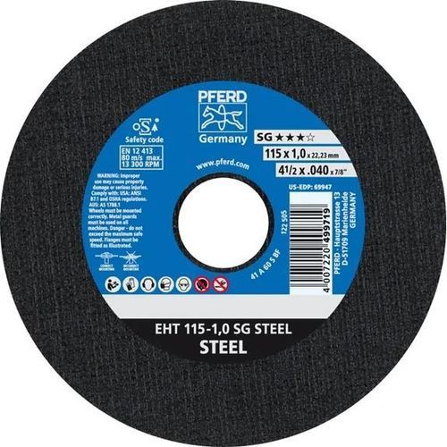 Disco da taglio per acciaio - EHT 115-1,0 SG - PFERD - fine / per smerigliatrice angolare / per macchina portatile