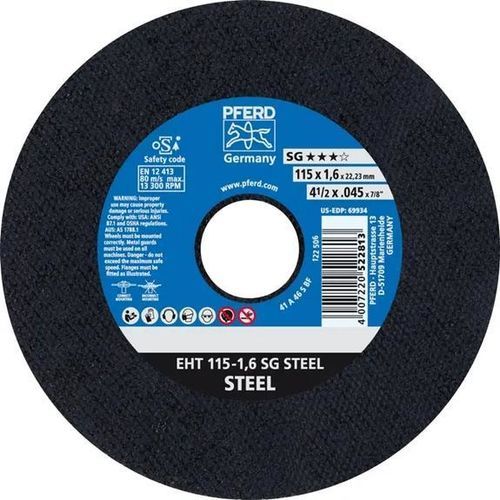 Disco da taglio per metallo - EHT 115-1,6 SG - PFERD - per acciaio / fine