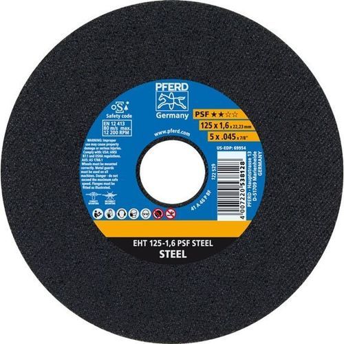 Disco da taglio per metallo - EHT 125-1,6 PSF - PFERD - per acciaio / fine / per smerigliatrice angolare