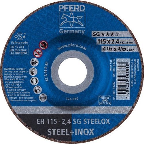 Disco da taglio per acciaio inossidabile - EH 115-2,4 SG - PFERD - fine / per smerigliatrice angolare