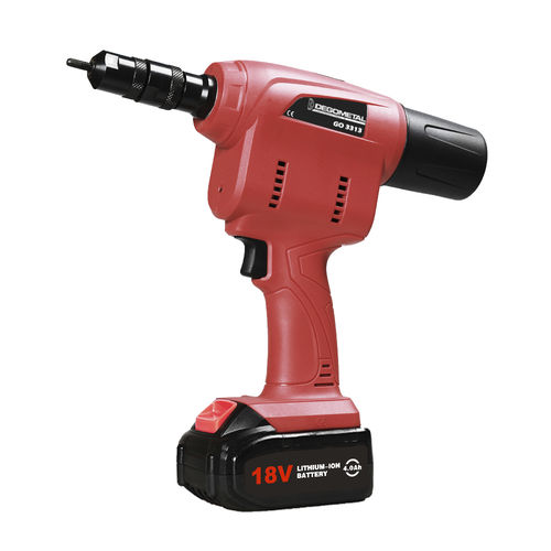Pinza per rivetti a batteria - GO 3313 - DEGOMETAL - a comando assistito / compatta