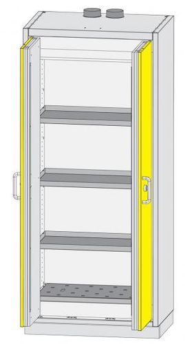 Armadio da officina - 895 x 595 x 2 080 mm | CLASSIC L - Dueperthal Sicherheitstechnik - con piedi / con 2 sportelli / in lamiera d'acciaio