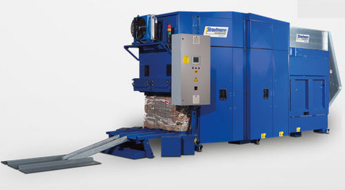Pressa imballatrice per cartone - BaleTainer® - Strautmann Umwelttechnik - per film / per bottiglie / orizzontale