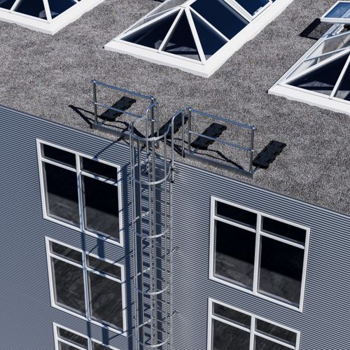 Scala da appoggio in alluminio - 6058005  - Hailo Professional - semplice / con gabbia di sicurezza / da tetto