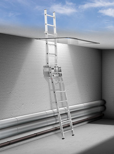 Scala da appoggio in acciaio inossidabile - H-CSL - Hailo Professional - pieghevole / da tetto