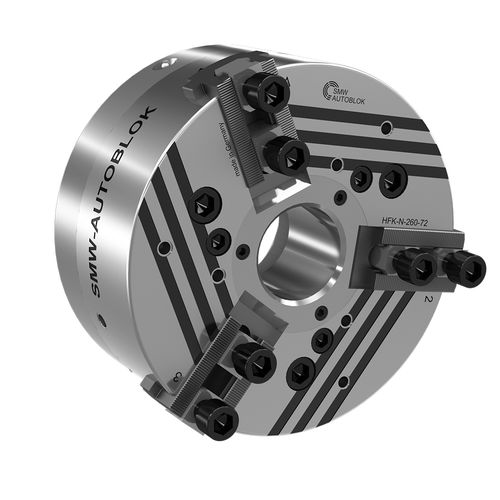 Mandrino automatico - HFKN series - SMW AUTOBLOK - 3 ganasce / con foro passante / di precisione