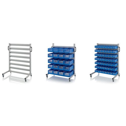 Carrello di stoccaggio - SR.L series - AUER Packaging GmbH - in alluminio / a ripiani / porta-contenitori