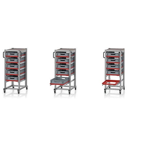 Carrello per contenitori Euro - SE series - AUER Packaging GmbH - da trasporto / in alluminio / a ripiani