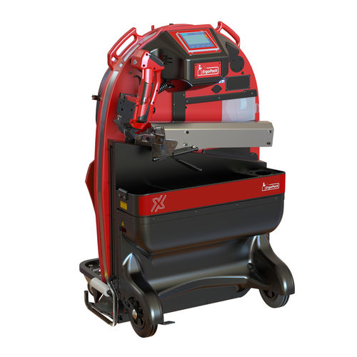 Reggiatrice semiautomatica - X-pert Line - ErgoPack Deutschland GmbH - di pallets / mobile / con HMI con touch screen integrato