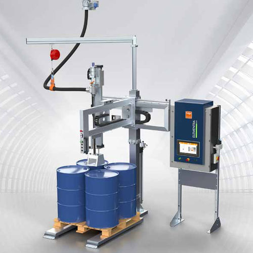 Riempitrice per fusti su pallet - ELEMENTRA&reg; 17 - Feige Filling - semiautomatica / IBC / per liquidi