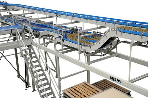Trasportatore a nastro magnetico - Mectra - inclinato / per movimentazione / per lattine