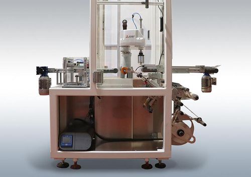 Macchina di etichettatura automatica - 4028441 - PMR System Group - per sacchi / per applicazione sulla parte superiore del prodotto / per il settore cosmetico