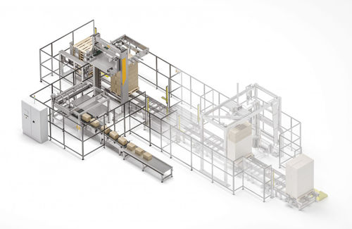 Pallettizzatore dall'alto - AUTOPAL - TMG Impianti S.p.a. - robotizzato / per lattine / per vaschette