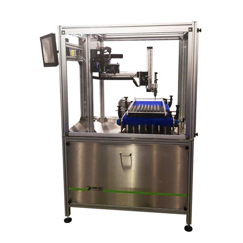 Sistema di riempimento per l'industria farmaceutica - SEVEN FLUSS S.r.l. - per l'industria cosmetica / robotizzato / 3 assi