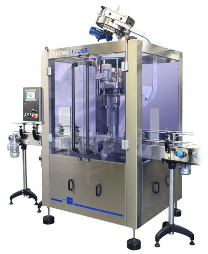 Tappatrice a moto intermittente - MTS 1 &ndash; T1 &ndash; TW &ndash; AV - SEVEN FLUSS S.r.l. - completamente automatica / per prodotti cosmetici / per l'industria agroalimentare