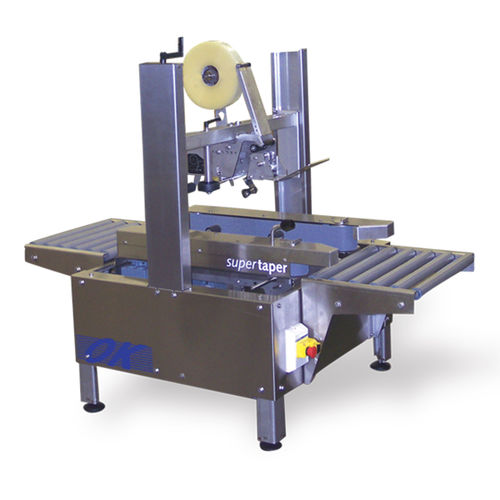 Sigillatrice di cartoni / casse semiautomatica - Supertaper 1M - OK International - a doppi lembi / nastro adesivo