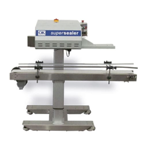 Sigillatrice rotativa - Supersealer SS1 - OK International - ad aria calda / semiautomatica / per sacchi