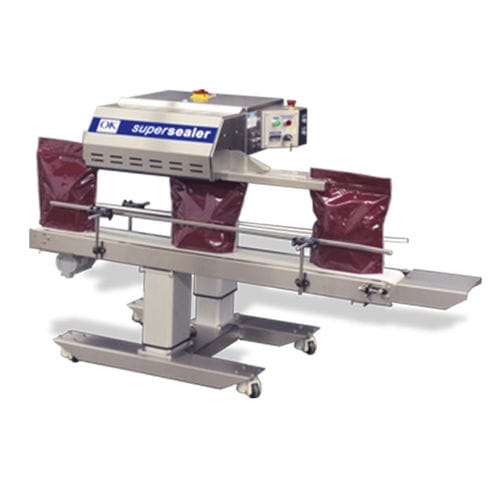 Sigillatrice rotativa - Supersealer SB20 - OK International - semiautomatica / per sacchi / per l'industria agroalimentare