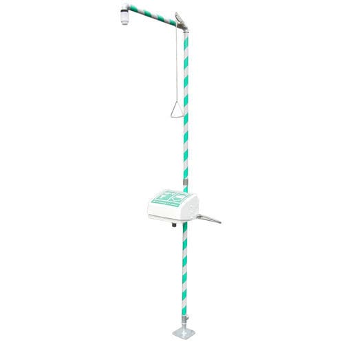 Doccia di sicurezza da terra - MB 150/50 1" - Matcon B.V. - in plastica / con lavaocchi / da interno