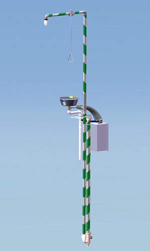 Doccia di sicurezza da terra - MB 310/30 + series - Matcon B.V. - in plastica / con lavaocchi/lavafaccia / con caldaia